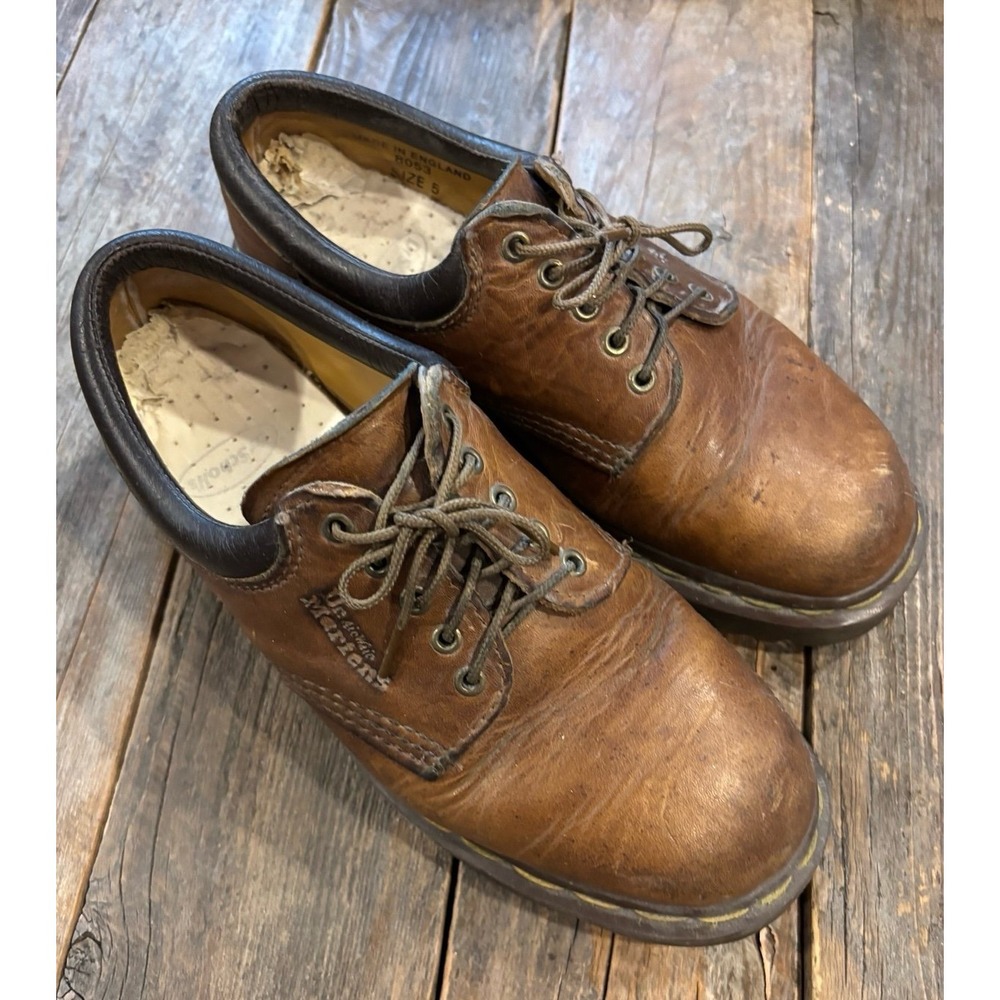 Vintage‎ Dr. Martens 8053 Brown Leather Shoes Made in England Womens 5